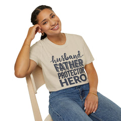 Husband Father Protector Hero Unisex Softstyle T-Shirt