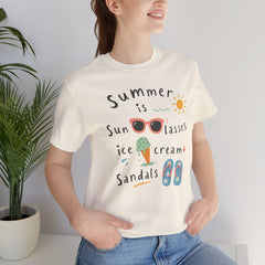 Summer Is — Graphic Tee (Sunglasses, Ice Cream & Sandals)