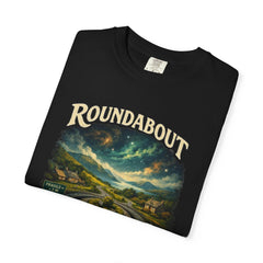 YES inspired Roundabout Scotland Road Trip T‑Shirt — Vintage Surreal Scenic Highway Graphic Tee