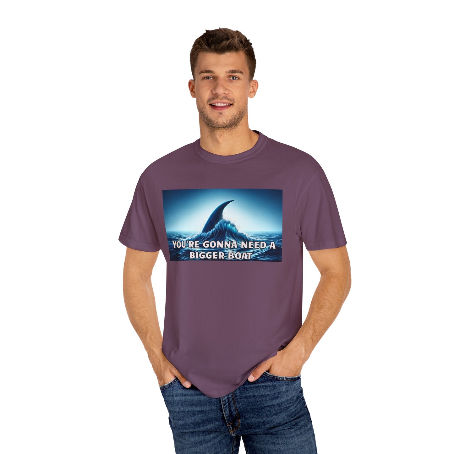 Jaws Movie  Influenced shark fin quote Mural Graphic - Unisex Comfort Colors Shirt