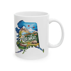 Alaska Watercolor State Mug – Travel Gift or Souvenir – 11oz or 15oz