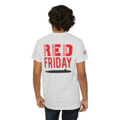 SUBMARINER RED Friday T Shirt with Fouled Anchor, American Flag, FBM / Boomer Silhouette. Remember Everyone Deployed, Dolphins