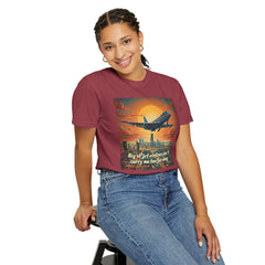 Unisex Jetliner Sunset Graphic T-Shirt - Travel Theme Tee