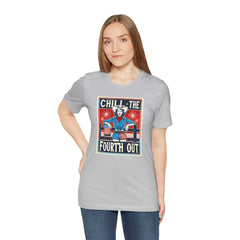 Chill The Fourth Out,Cowgirl Graphic, Unisex Jersey Short Sleeve Tee