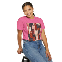Cute Cat Print Unisex Garment-Dyed T-Shirt - Comfort Colors Soft Perfect for Animal Lovers and Casual Days