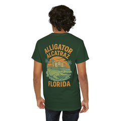 Alligator Alcatraz Unisex Heavy Cotton Tee, Florida Souvenir Shirt, Travel Gift, Vintage Style Tee, Nature Lover Apparel