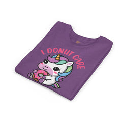 I Donut Care Unicorn Youth Short Sleeve Tee - Fun & Whimsical T-Shirt for Kids
