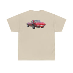 Red Corvette Summer Unisex Tee - I'm Vetted For Life Front and Back Image T Shirt
