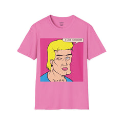 I LOOK HANDSOME Blonde Pop Art Guy Unisex Softstyle T Shirt