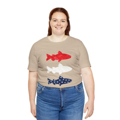 Patriotic Trout T-Shirt — Red White & Blue Fish Tee