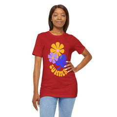 Summer Floral Tee — Retro Flowers & Monstera Design