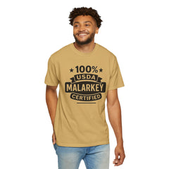 100% USDA Malarkey Certified T-Shirt, Funny Tee, Gift for Farmers, Humorous Apparel, Casual Wear, Agricultural Humor