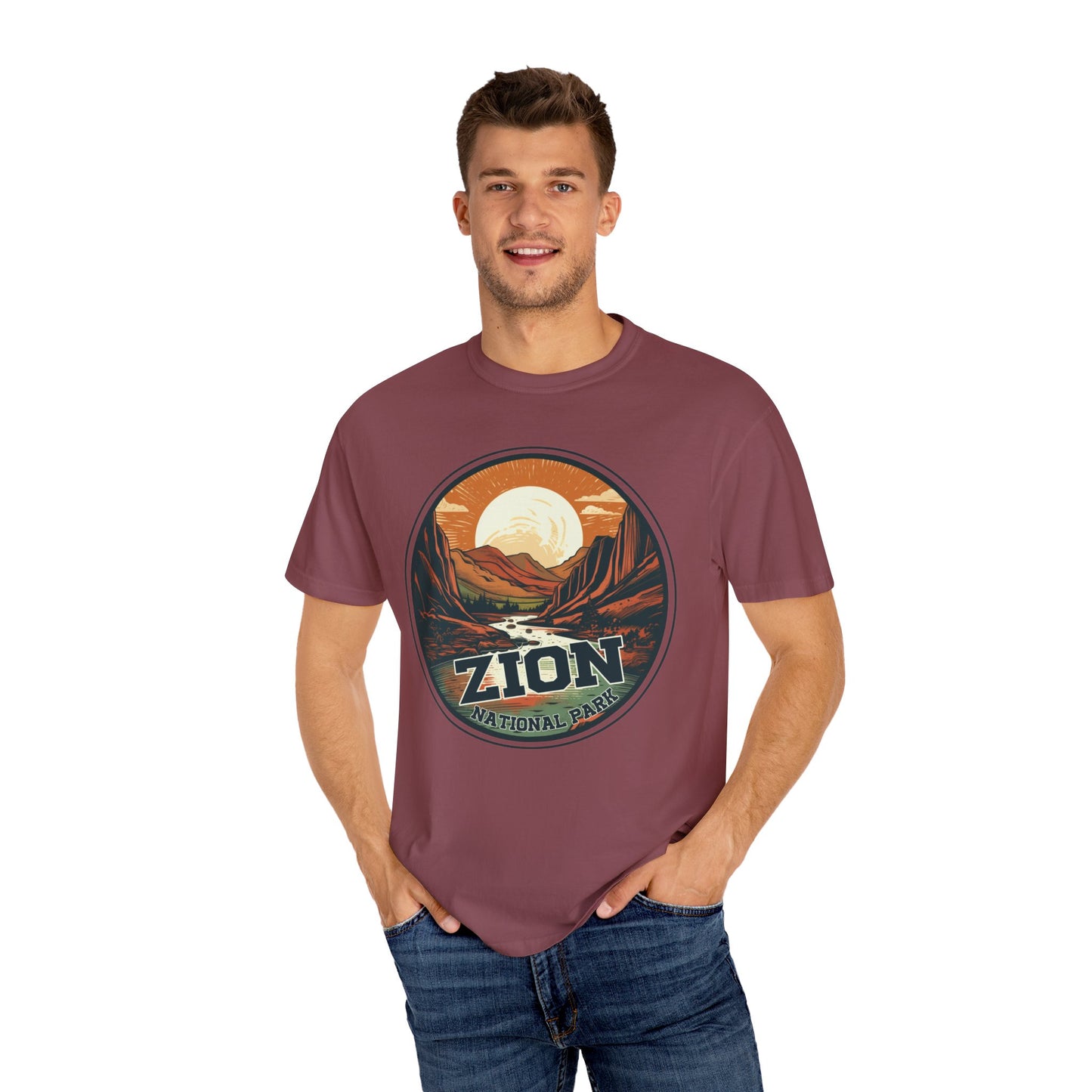 Zion National Park Graphic, Comfort Colors Soft Relaxed Fit Unisex Garment-Dyed T-shirt