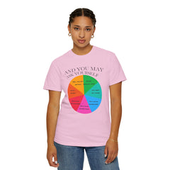 Motivational Talking Head Unisex Garment-Dyed T-Shirt - "And You May Ask Yourself"