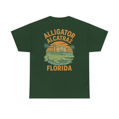 Alligator Alcatraz Unisex Heavy Cotton Tee, Florida Souvenir Shirt, Travel Gift, Vintage Style Tee, Nature Lover Apparel