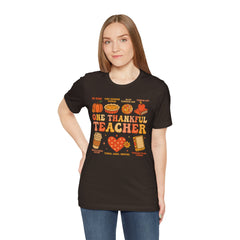 One Thankful Teacher T‑Shirt – Fall and Thanksgiving  Teacher Appreciation Tee