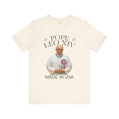 Pope Leo XIV Chicago Cubs Fan Short Sleeve Tee - Made in USA