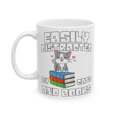 Funny Cat and Books quote mug, funny Librarian gift, white ceramic mug, 11oz,15oz mug, gift for Cat Lover, gift for him, gift for her