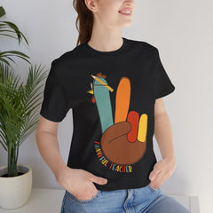 Thankful Teacher T‑Shirt – Hand Turkey Teacher Appreciation Tee