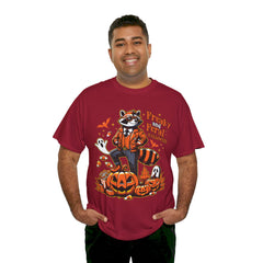 Freaky And Feral Halloween Raccoon! Graphic Unisex Heavy Cotton Tee
