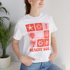 Beachy Soul Unisex Jersey Tee - Perfect Summer Vibes, Casual Wear, Gift for Beach Lovers, Vacation Outfit, Relaxed Style
