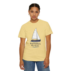 Hempstead Bay Sailing Club Graphic T-Shirt — "Real Sailors Fly Scots" Nautical Tee
