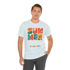 Summer Graphic Tee — Colorful Tropical "SUMMER" Typography T-Shirt