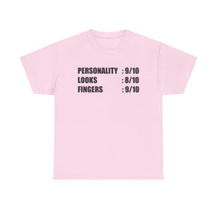 Personality, Looks, Fingers Count - Unisex Heavy Cotton Tee / Prosthetic Humor / One Leg / One Arm / Missing Fingers