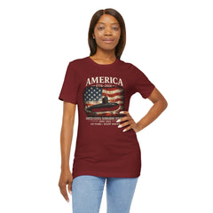 America 250th Submarine 125th Flag T-Shirt — Vintage USA Military Tee
