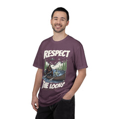 Bigfoot and Alien Outdoor Canoe Adventure - Respect The Locals T-Shirt