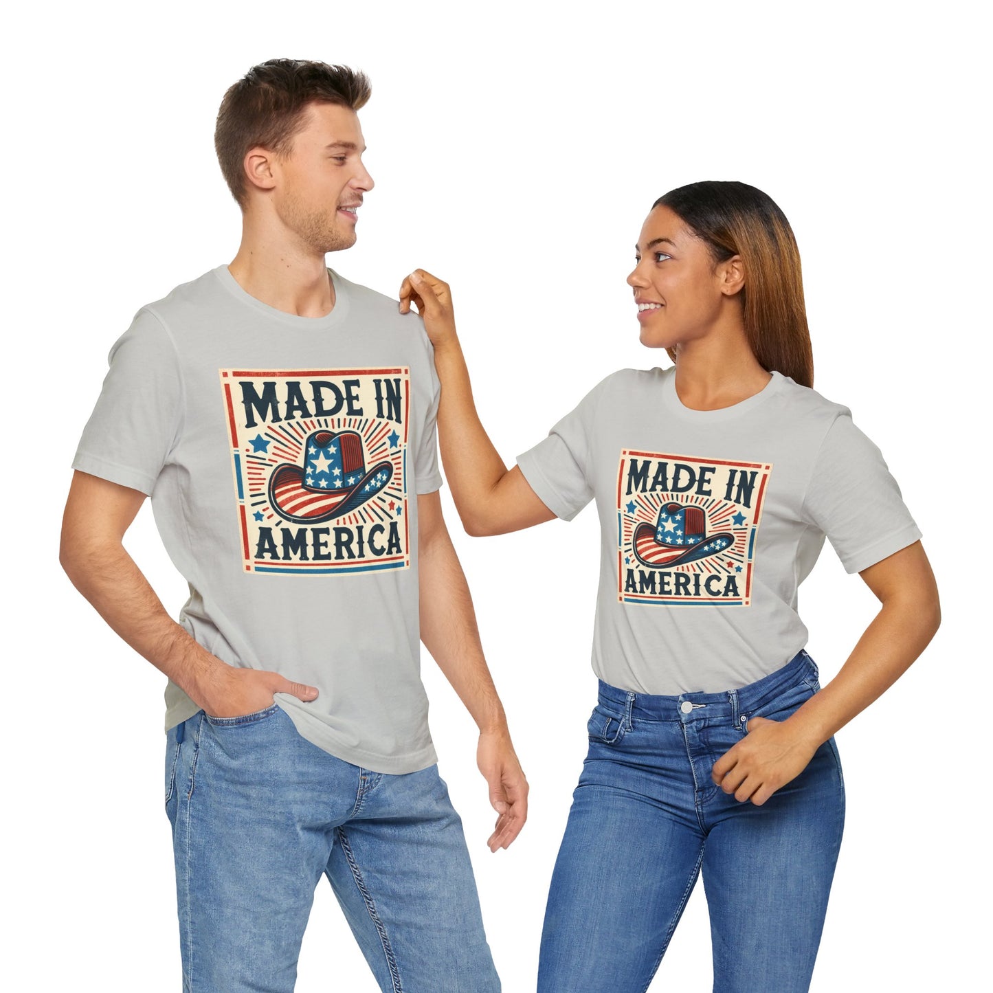 Made In America Cowboy Hat Graphic, Unisex Jersey Short Sleeve Tee