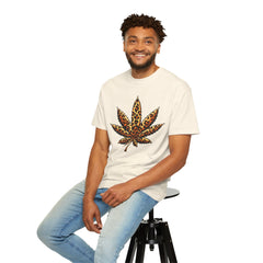 Vintage Leopard Cannabis Leaf T-shirt — Weed Lover Stoner Gift