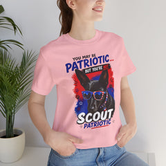 Personalized With Your Dogs Image and Name Patriotic Unisex Jersey Short Sleeve Tee