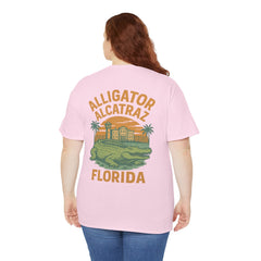 Alligator Alcatraz Unisex Heavy Cotton Tee, Florida Souvenir Shirt, Travel Gift, Vintage Style Tee, Nature Lover Apparel