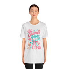 Summer Vibes Tee — Pastel Seashell Bow Beach T-Shirt