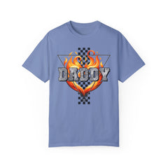 GO DADDY graphic, Comfort Colors 1717, unisex garment-dyed t-shirt, retro graphic tee, gift for him, Birthday gift tee, Vintage checkered graphic tee, Flames Tee, Fathers Day Shirt