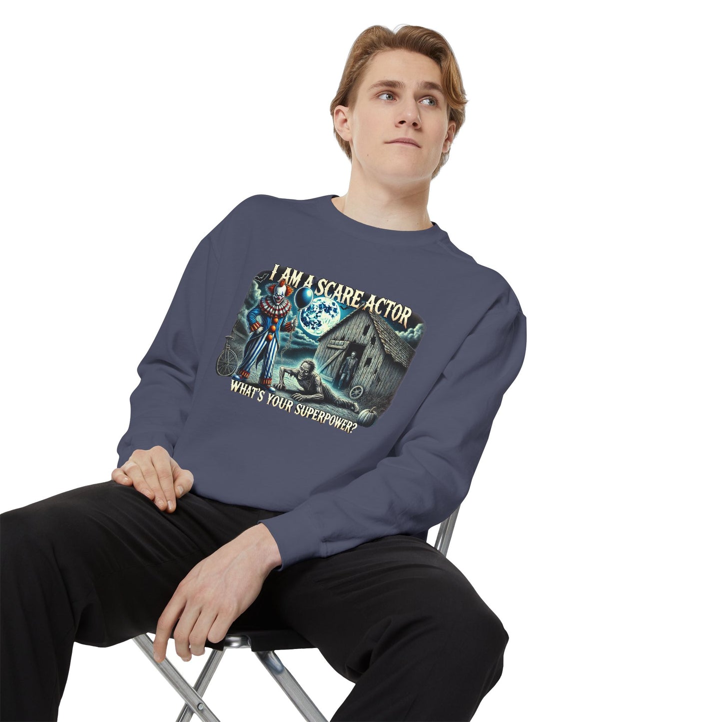 Scare Actor Halloween Unisex Garment-Dyed Sweatshirt