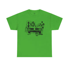 Abstract Retro Racing Car Unisex Heavy Cotton Tee | Perfect for Car Enthusiasts, Father's Day Gift, Casual Wear, Vintage Style, Unique Graphic Shirt