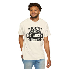 100% USDA Malarkey Certified T-Shirt, Funny Tee, Gift for Farmers, Humorous Apparel, Casual Wear, Agricultural Humor