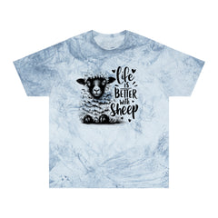 Life Is Better With Sheep Graphic Unisex Color Blast T-Shirt