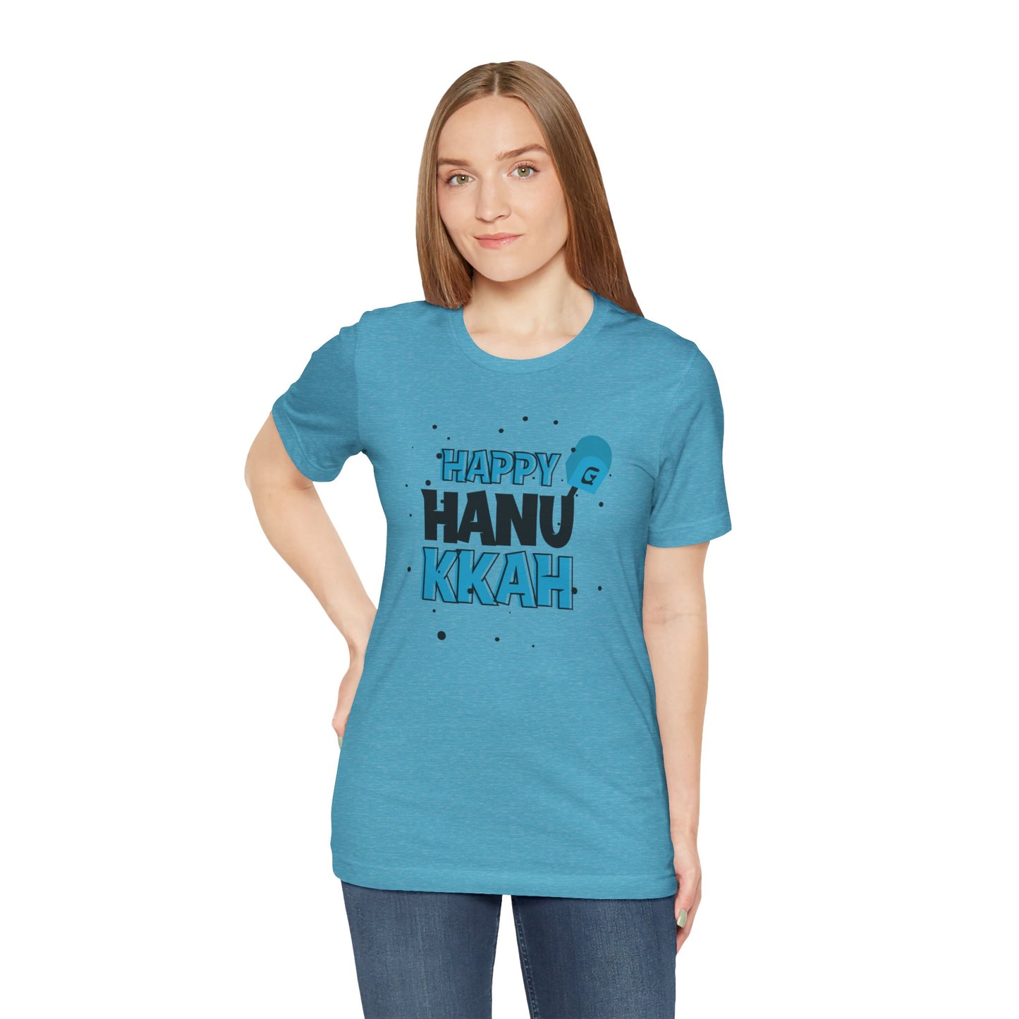 Happy Hanukkah Dreidel- Unisex Jersey Short Sleeve Tee