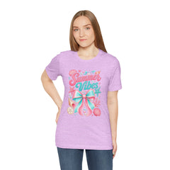 Summer Vibes Tee — Pastel Seashell Bow Beach T-Shirt