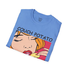 Couch Potato Pop Art Girl Unisex Softstyle T-Shirt