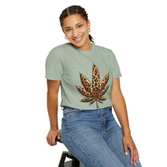 Vintage Leopard Cannabis Leaf T-shirt — Weed Lover Stoner Gift