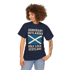 Honorary Outlander Heavy Cotton Tee, Holy Loch Scotland Shirt, Outlander Fan Gift, Casual Tee, Travel Souvenir, Unisex T-Shirt