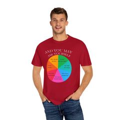 Motivational Talking Head Unisex Garment-Dyed T-Shirt - "And You May Ask Yourself"