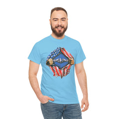 United States Navy Super Submariner tear open T Shirt, Red White and Blue, Patriotic Tee