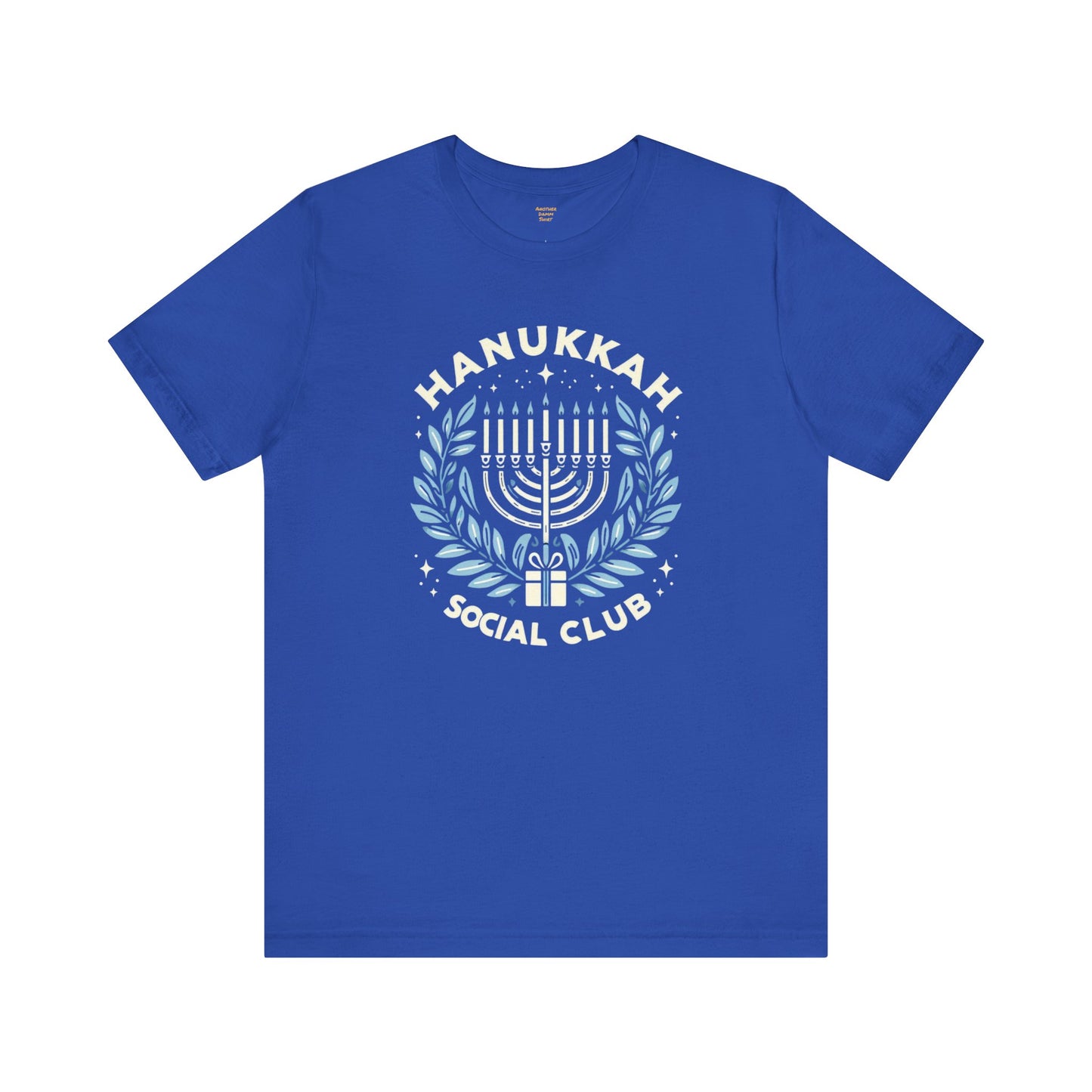 Hanukkah Social Club with Menorah - Unisex Jersey Short Sleeve Tee