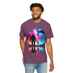 Bigfoot & Alien Nightscape T-Shirt — Sasquatch UFO Graphic Tee