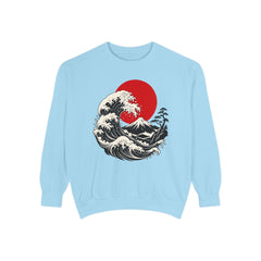 Japanese Wave and Red Sun Comfort Colors Sweatshirt